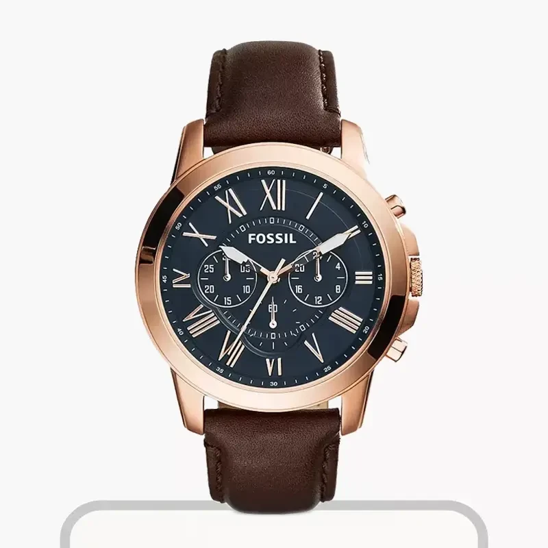 Fossil Grant Brown Leather Chronograph Fashion Men's Watch  FS5068